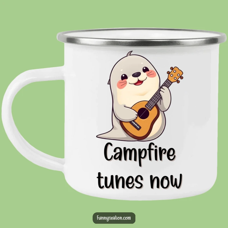 Funny Sea Lion Ukulele Camping Mug: Music and Adventure!