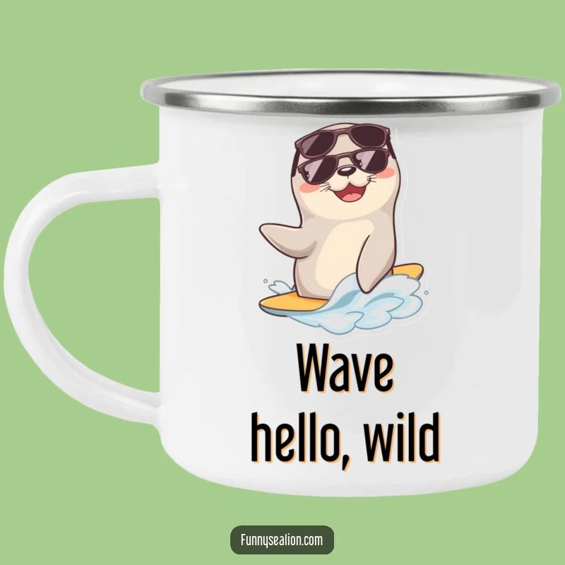 Funny Cool Sea Lion Camping Mug: Adventure with Sunny Vibes!