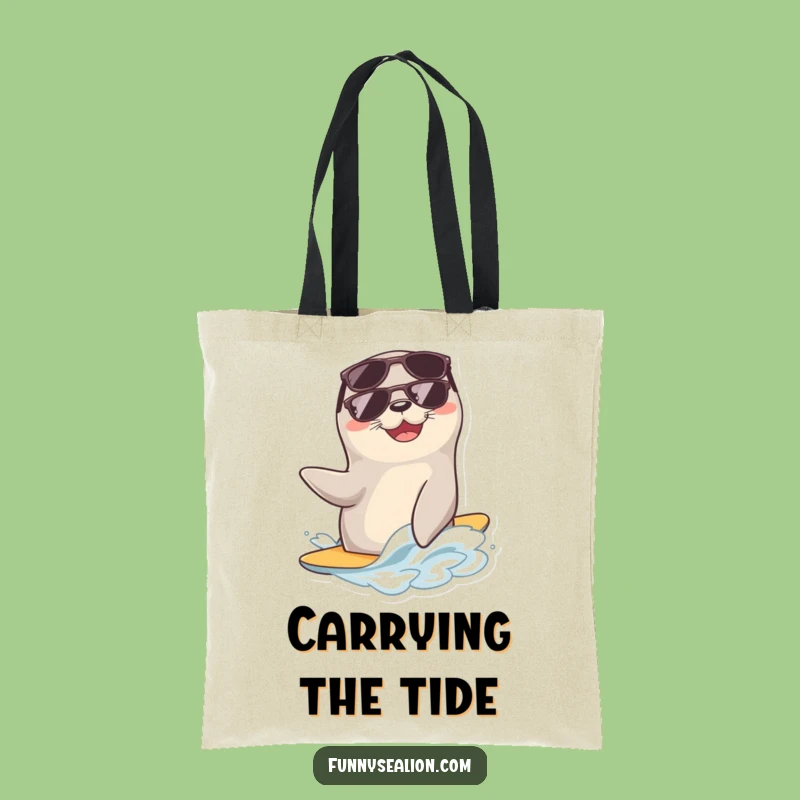 Funny Cool Sea Lion Wave Tote Bag: Carry Your Beach Vibes!