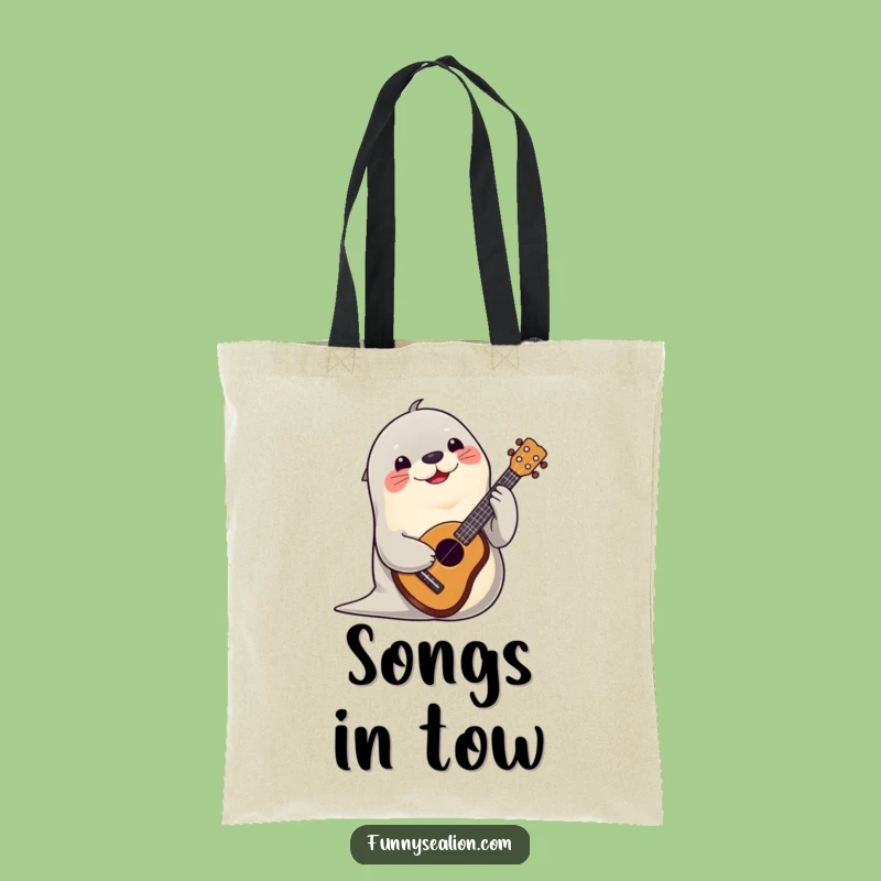 Funny Sea Lion Ukulele Tote Bag: Carry Your Tunes and Treasures!